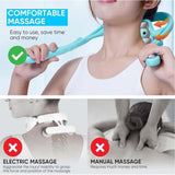 Neckbud Massage Roller, Narlins Neck Massager, Neckbud Massager Roller with 6 Balls Massage Point, Neck Bud Massage Roller, Rollneck Neck Massager (Blue)