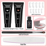 Lofuanna Clear & Nude Poly Nail Gel Kit with UV Light Starter Kit