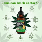 Jamaican Black Castor Oil-60ml Hair Growth Oil, Organic Black Castor Oil for Body Massage,Hair,Eyelashes,Eyebrows,Skin and Nails, Moisture Repair Pure and Natural Castor Oil