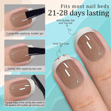 French Gel Nail Tips(Matte) 3 in 1 Press On Nails 15 Size 180Pcs Nail Art DIY Fake Nails Soft Short Square Pre-applied Tip Primer Acrylic Tips Kit No Need to File Professional Use