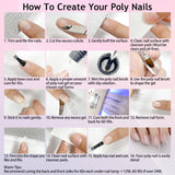 lofuanna Poly Gel Nail Kit-2 Colors Gel Extension Nail Kit Starter kit