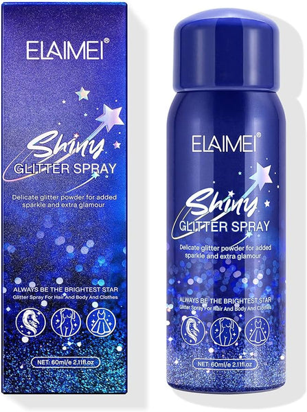 MASAIGGE Shiny Body Glitter Spray, Temporary Shimmery Spray for
