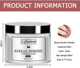 Acrylic Nail Powder - Clear 60g/2.1oz