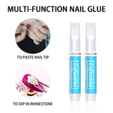 Nail Glue for Fake Nails Tips-6pcs+3Pcs Nail Files