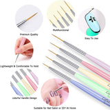 5Pcs Nail Art Painting Liner Brushes set- 7/9/11/15/20mm