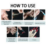 Nail Glue for Fake Nails Tips-6pcs+3Pcs Nail Files