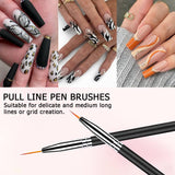 6pcs Double Ended Nail Liner Dotting Pen Painting Brushes set