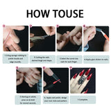 Nail Glue for Fake Nails Tips-6pcs+3Pcs Nail Files