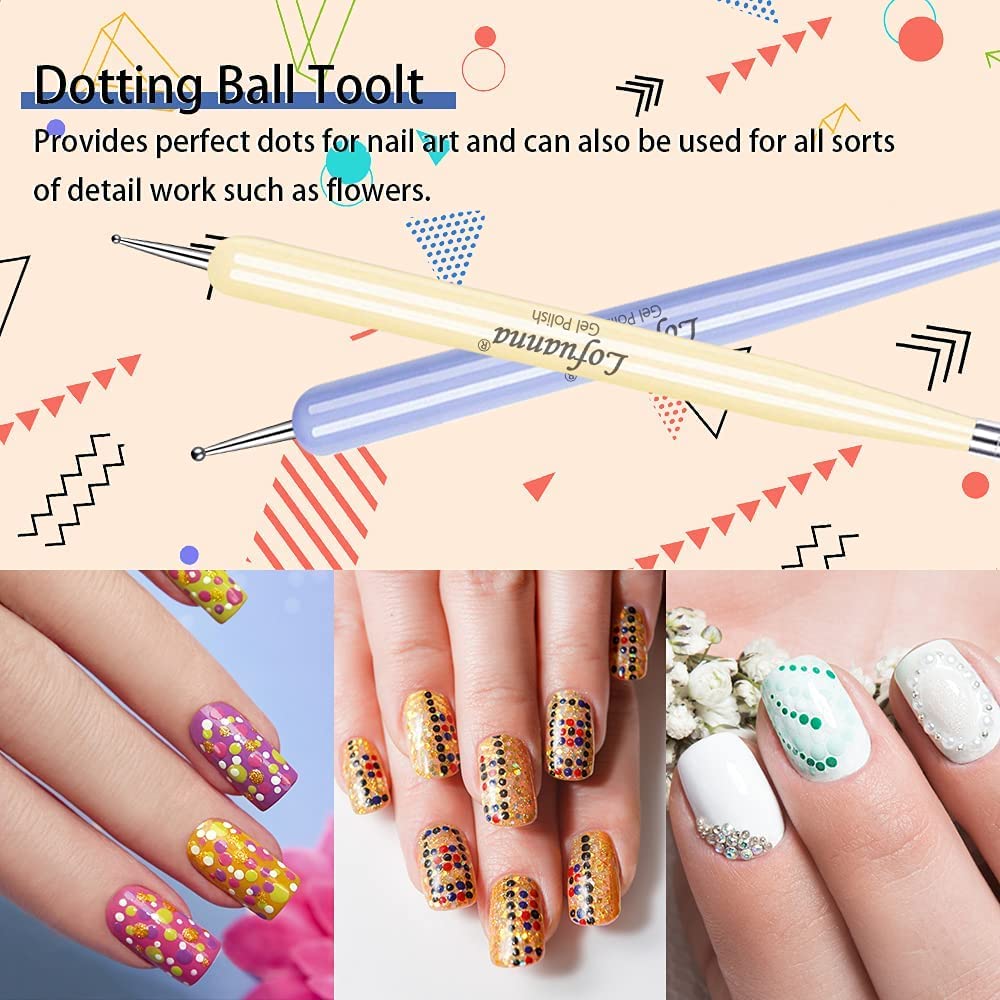 Nail Art Brushes Set Lofuanna 3Pcs Nail Tips Art Design Tools with Pol –  New Darling
