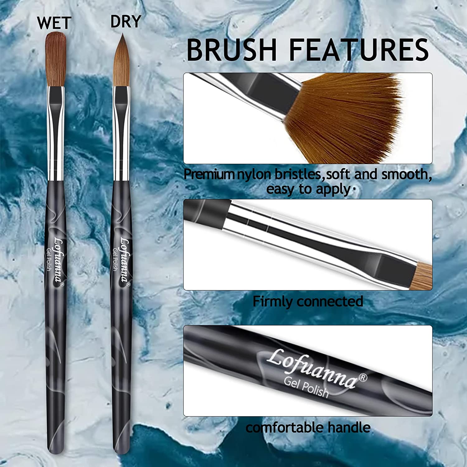 Lofuanna Nail Acrylic Brushes Set 3PCS Nail Brush for Acrylic Applica –  lofuanna