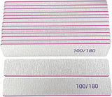 Square Nail File 100/180  Grit Double Sided-15 Pack