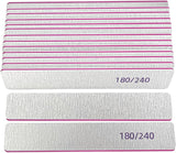 Square Nail File 180/240 Grit Double Sided-15 Pack